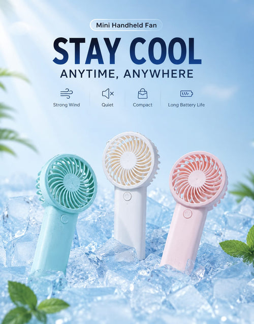 Mini ventilator-draagbaar, stil & oplaadbaar